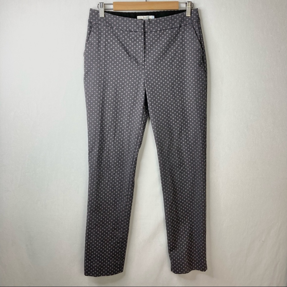 BODEN Women's Trousers Flat Front Floral Pants Gray Pockets Size 8R
